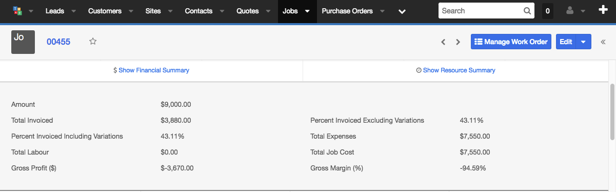 Financial Summary