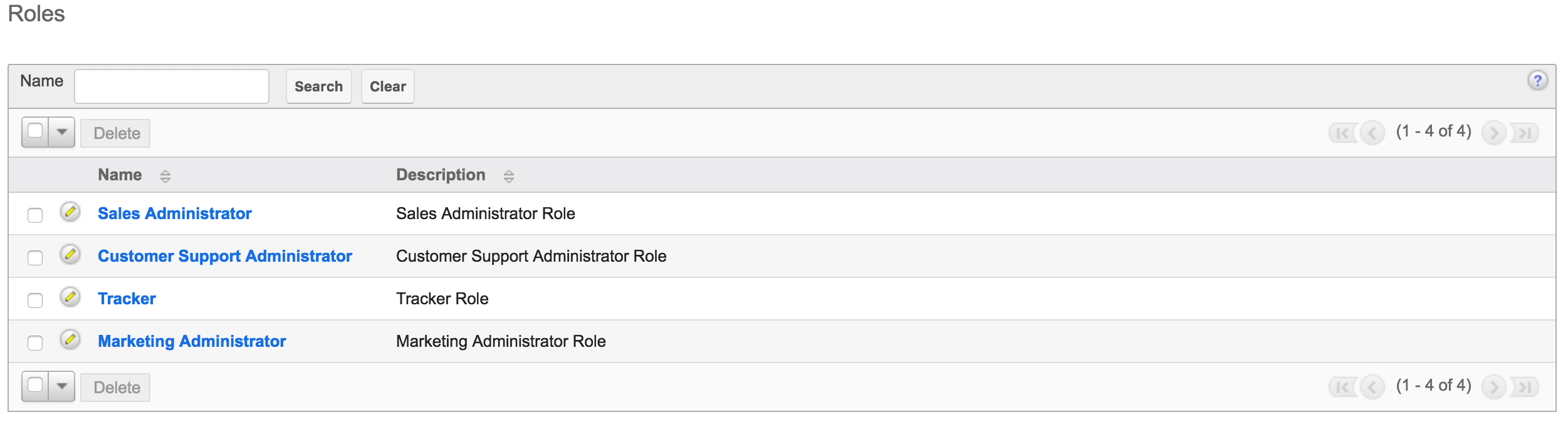 List of Roles