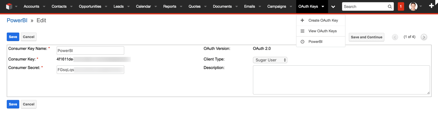Enter your OAuth Credentials